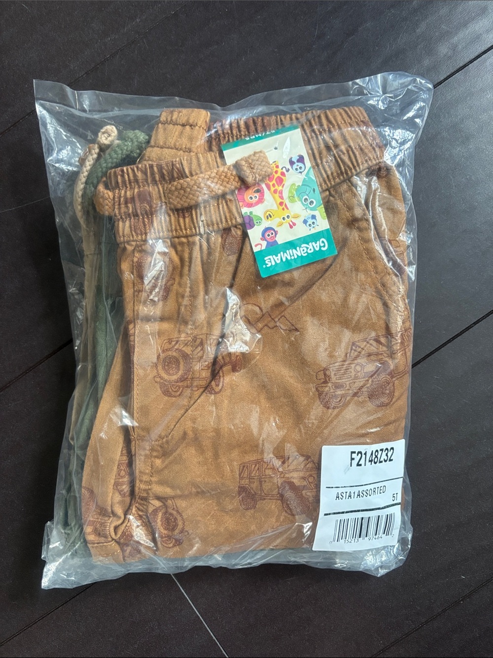 Garanimals 3pack: Brown Kids Sweatpants with Monster Truck Print, Olive & Tan